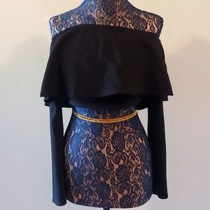 Crop top off the shoulder long sleeve